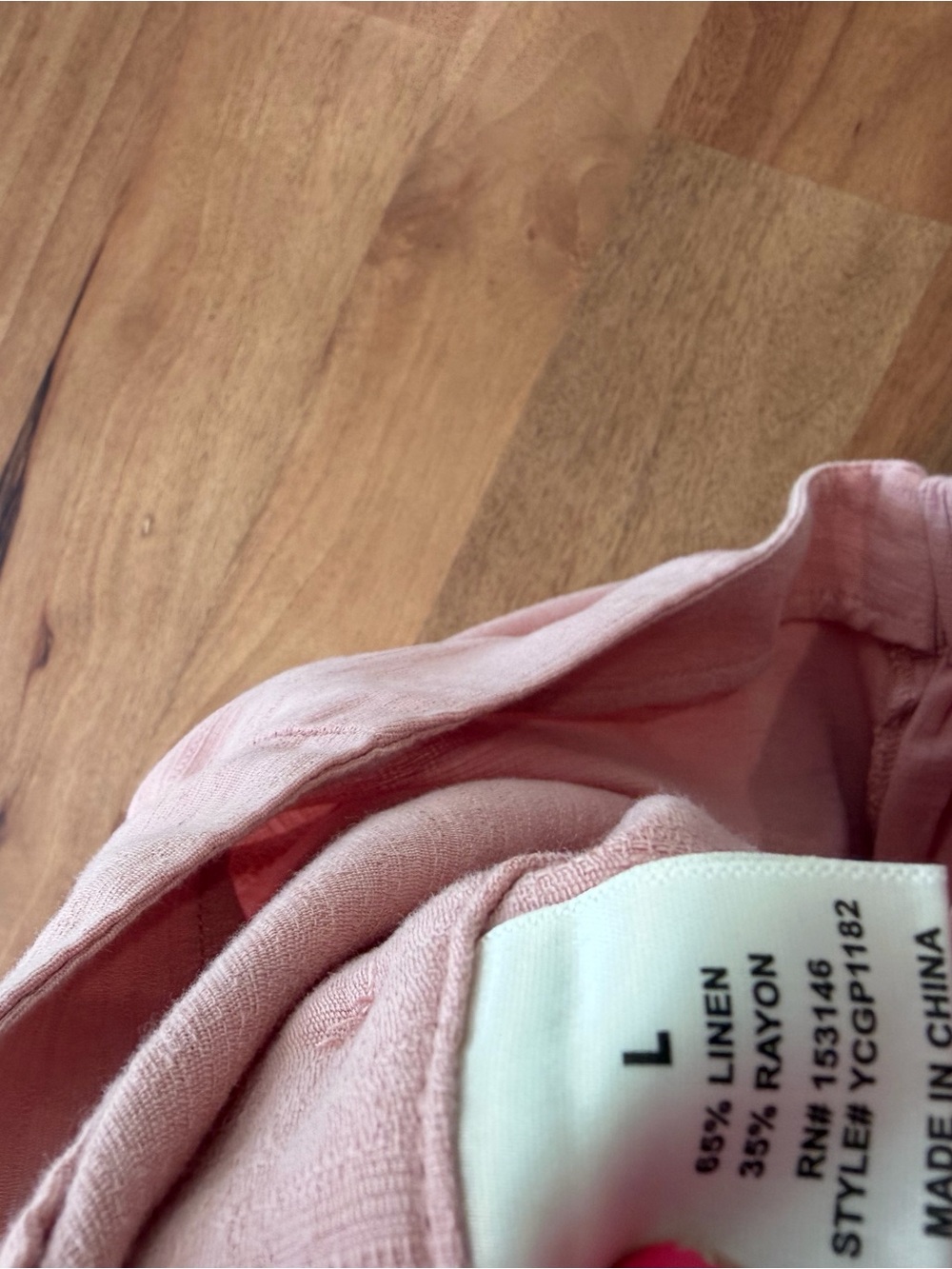 Good Luck Gem Linen Blend Dusty Rose High-rise Crop Wide Leg Lants Size Large - Picture 9 of 9